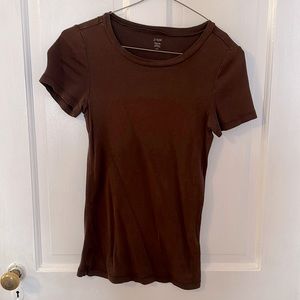 Brown J. Crew fitted short-sleeve tee